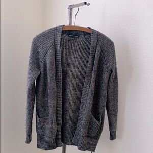 Rock & Republic sz XS open grey cardigan pockets accent side zippers EUC goth